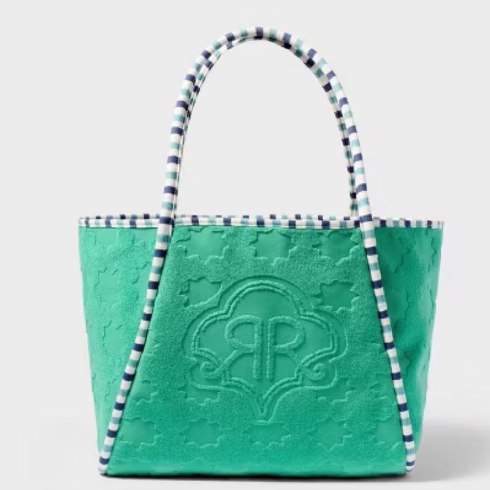 Star Geo Large Terry Beach Tote Bag Green - Roller Rabbit x Target